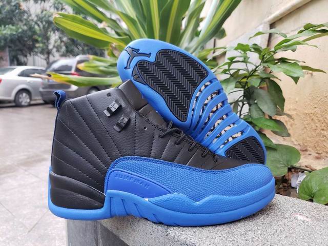 Black Blue Air Jordan 12 Men's Basketball Shoes -28 - Click Image to Close